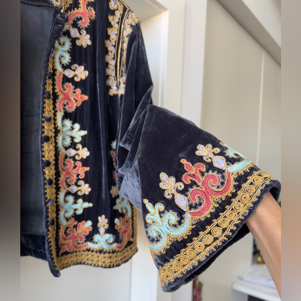 Chasing Unicorns Revolution Jacket M - Navy Silk Velvet IYKYK 🦄 - Picture 7 of 13